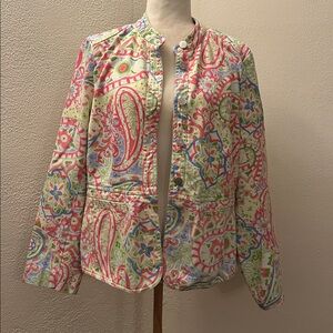 Lilly & Van Colorful Patterned Women’s Jacket Size M